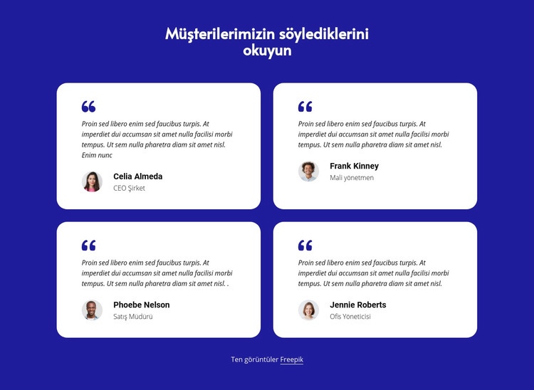 Müşteri referansları bloğu HTML5 Şablonu