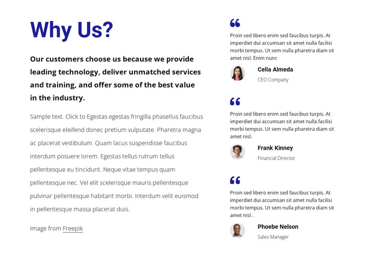 Hear what our customers say WordPress Theme