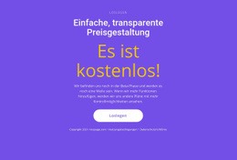 Site-Vorlage Für Textblock Mit Großem Button