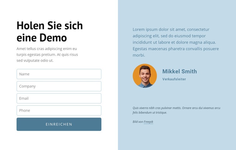 Holen Sie sich eine Demo Website design