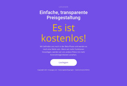 Textblock Mit Großem Button – Webseiten-Vorlage