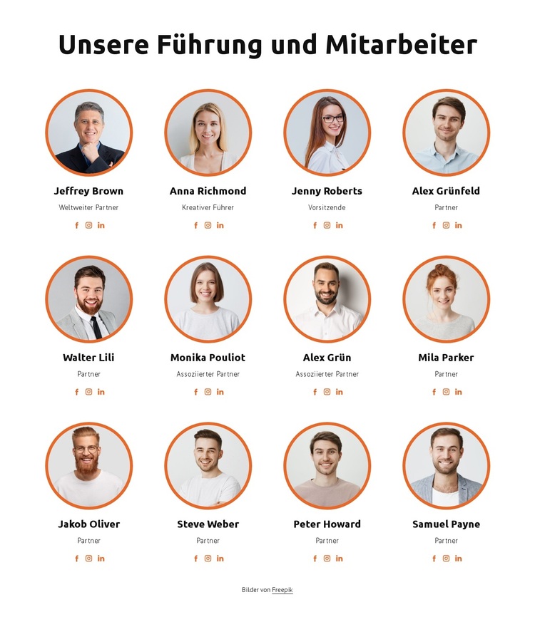 Unsere Führung und Mitarbeiter WordPress-Theme