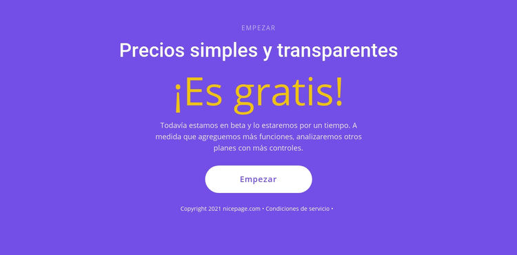 Bloque de texto con botón grande Tema de WordPress