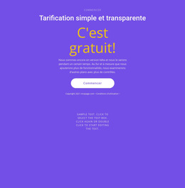 Bloc De Texte Avec Gros Bouton : Modèle De Site Web Simple