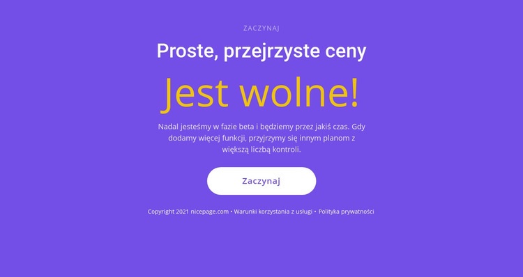 Blok tekstowy z dużym przyciskiem Makieta strony internetowej