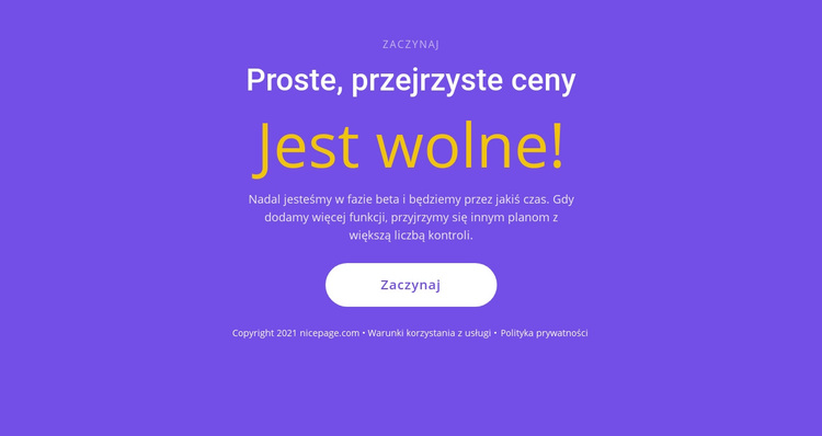 Blok tekstowy z dużym przyciskiem Motyw WordPress