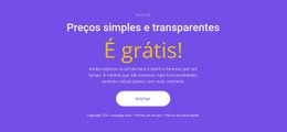 Modelo De Site Para Bloco De Texto Com Botão Grande