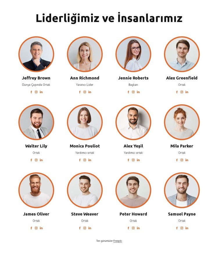 Liderliğimiz ve insanlarımız HTML5 Şablonu