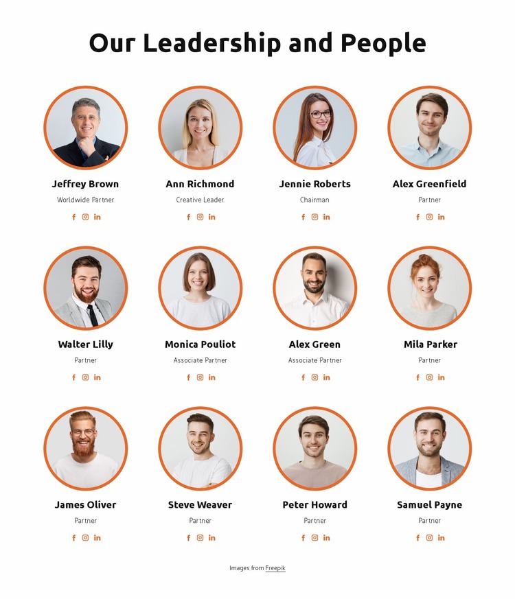 Our leadeship and people Website Mockup