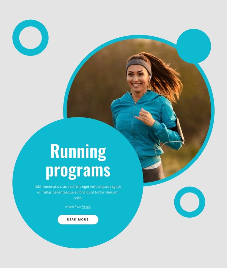 Running programs Website Mockup