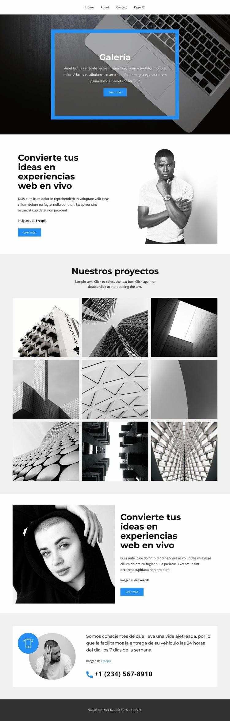 Ingenieros sobre proyectos Maqueta de sitio web