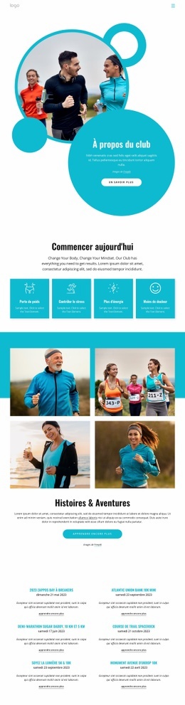 Activités Du Club De Course À Pied - Webpage Editor Free