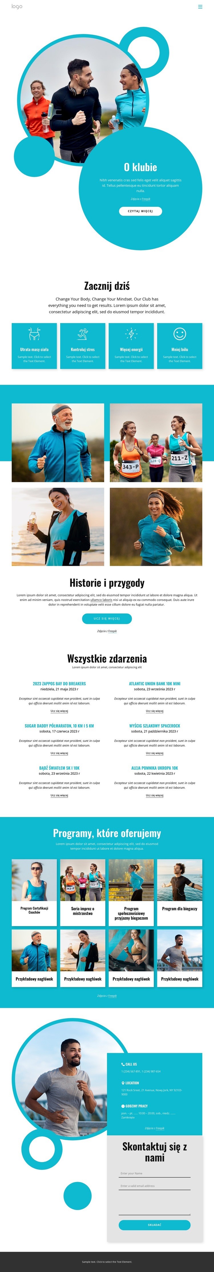 Prowadzenie działalności klubowej Szablon HTML5