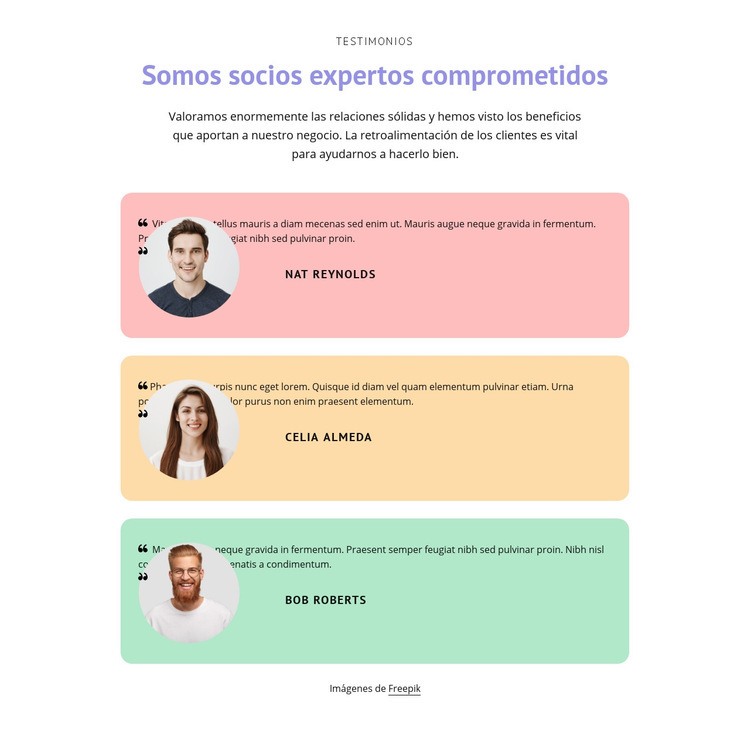 Grandes testimonios Plantilla HTML5