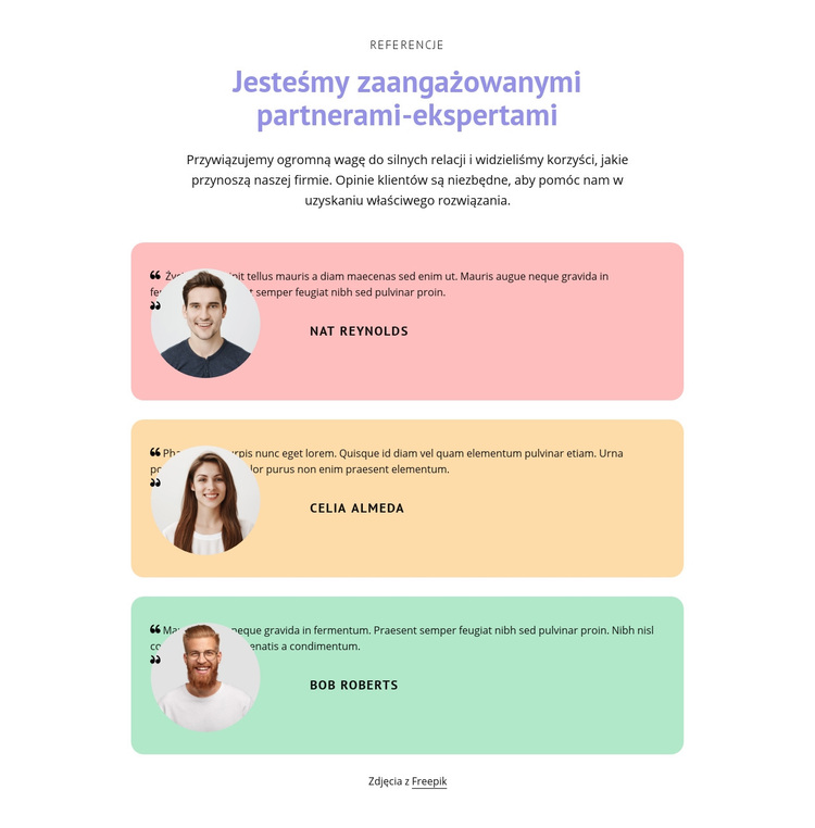 Świetne referencje Motyw WordPress