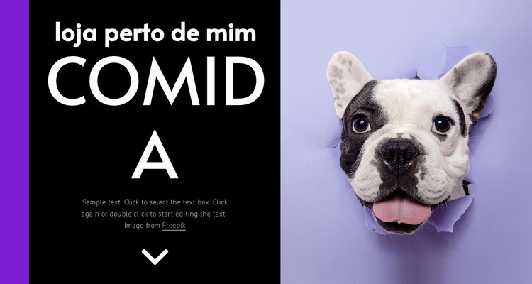 Ração para cachorros Design do site