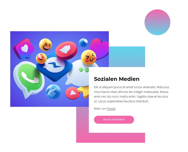 Sozialen Medien Website design