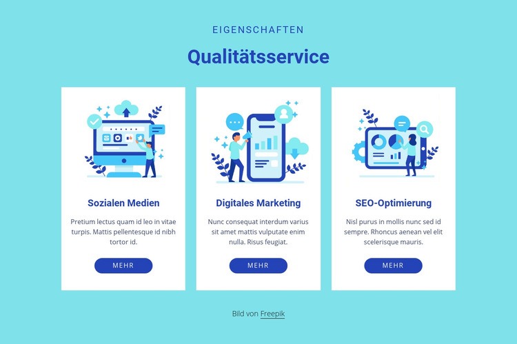 Qualitätsservice Landing Page