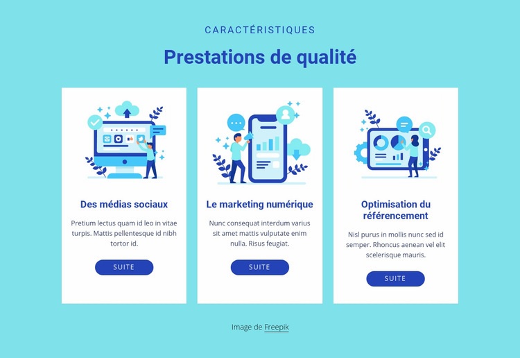 Prestations de qualité Modèles de constructeur de sites Web