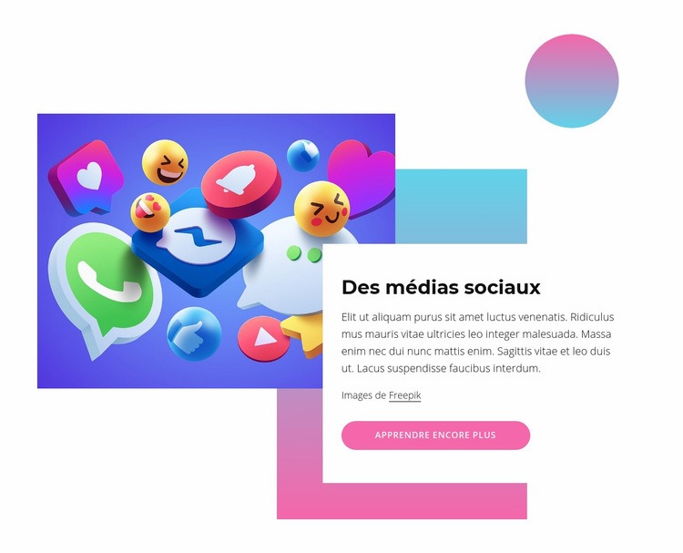 Des médias sociaux Modèles de constructeur de sites Web