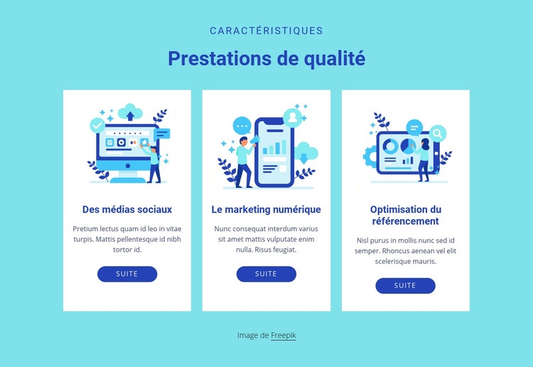 Prestations de qualité Modèle HTML5