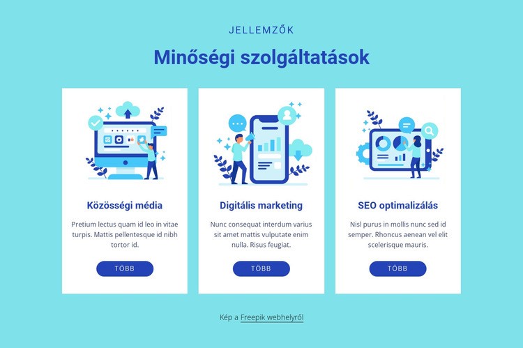 Minőségi szolgáltatások HTML Sablon