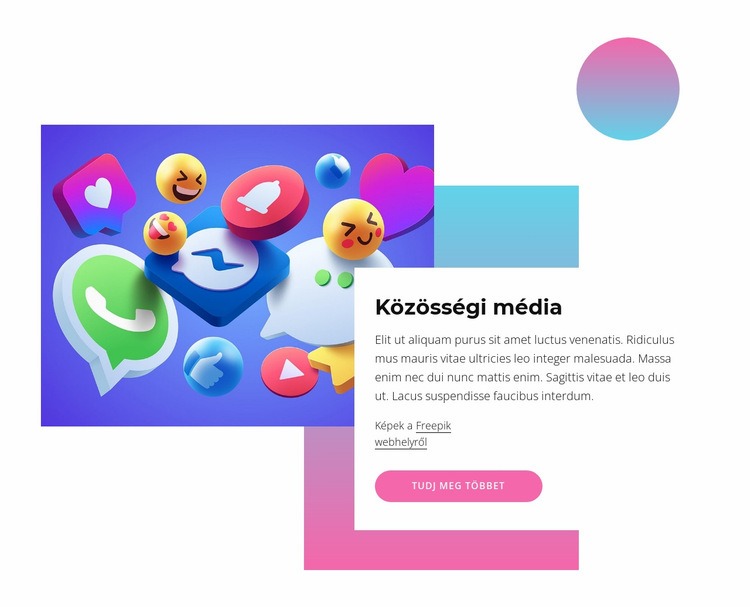 Közösségi média Weboldal tervezés