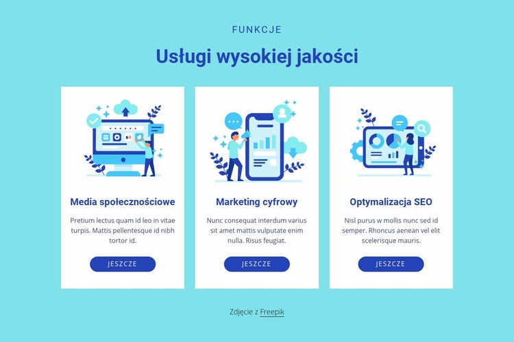 Usługi wysokiej jakości Szablon HTML5