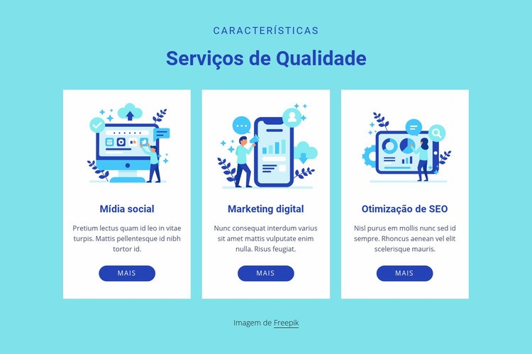 Serviços de qualidade Modelos de construtor de sites