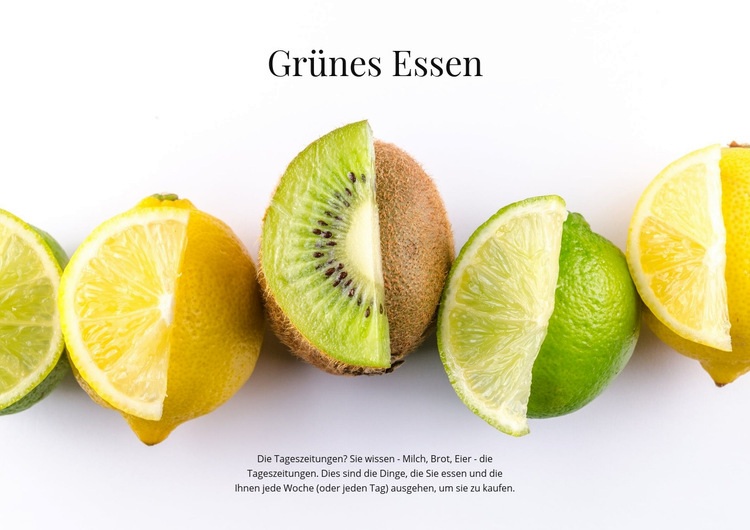 Grünes Essen Website-Modell