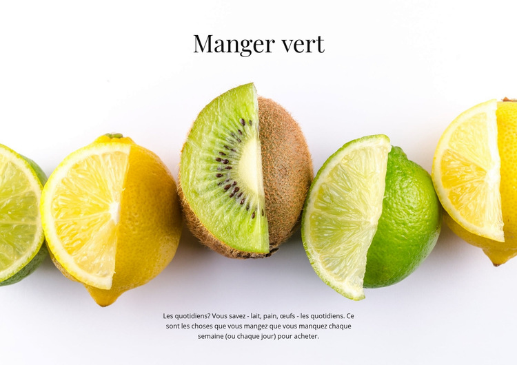 Manger vert Modèle de site Web