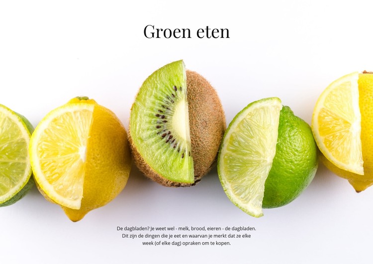 Groen eten CSS-sjabloon