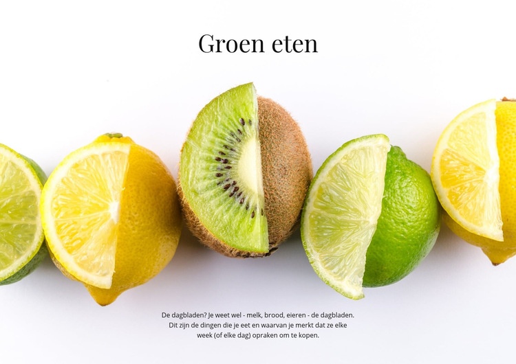 Groen eten HTML5-sjabloon