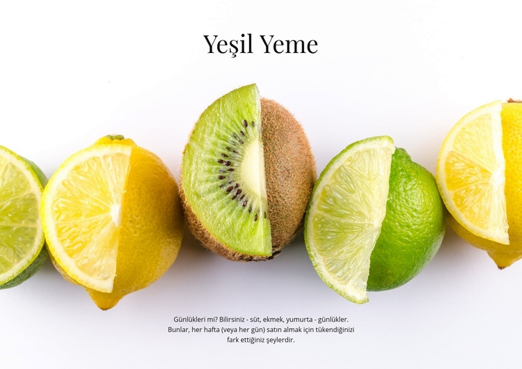 Yeşil yemek Web sitesi tasarımı