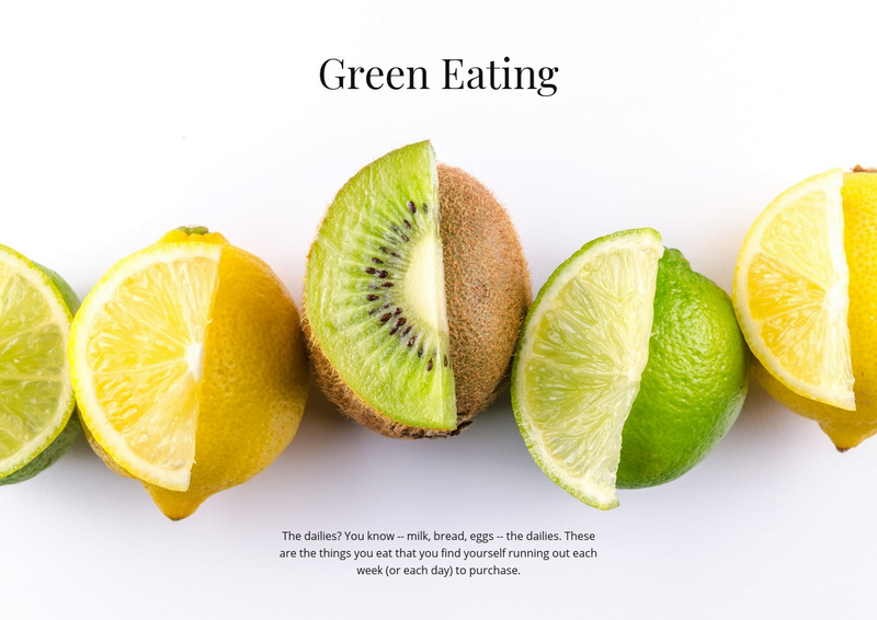 Green eating  Web Page Design