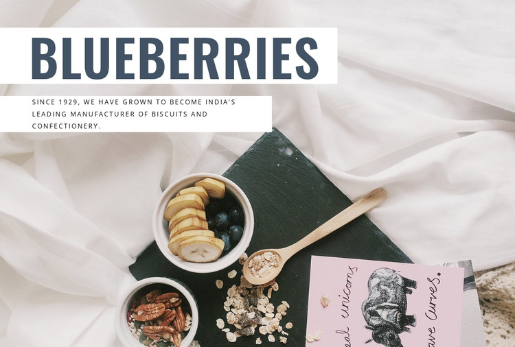 Baked goods with berries HTML Template