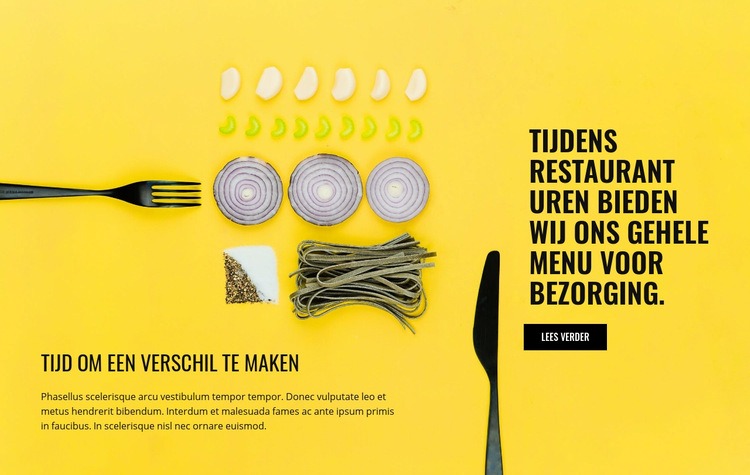  Restaurantmenu en bezorging Sjabloon voor één pagina