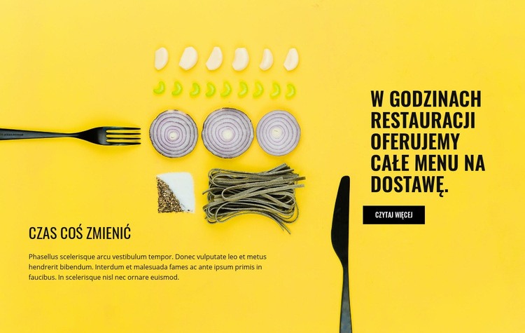  Menu restauracji i dostawa Makieta strony internetowej