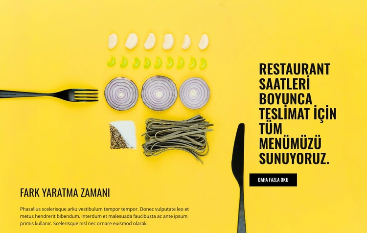 Restoran menüsü ve teslimat Web sitesi tasarımı