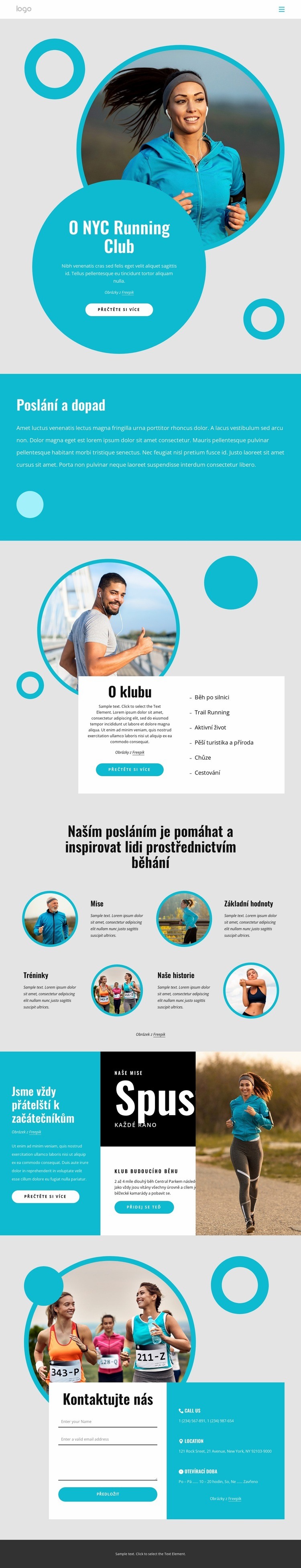 O NYC běžeckém klubu Šablona CSS