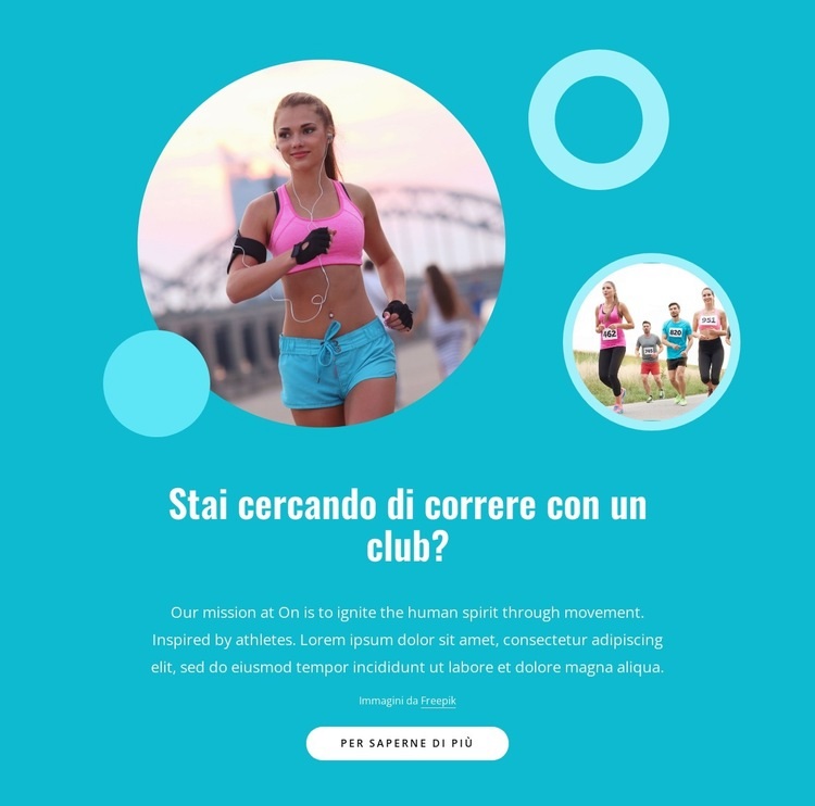 Possiamo cambiare il mondo correndo Mockup del sito web