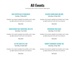 All Running Events One Page Template