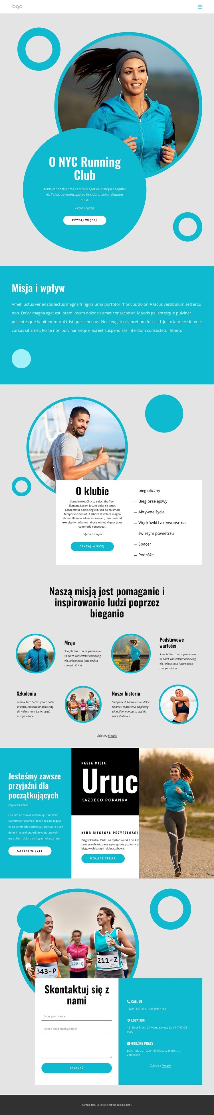 O nowojorskim klubie biegowym Szablon HTML5