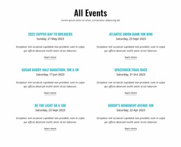 All Running Events WordPress Website Builder Free