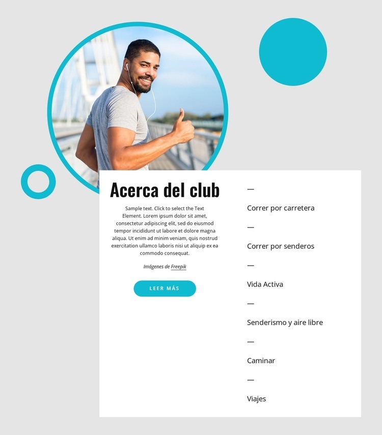 Sobre nuestro club de corredores Creador de sitios web HTML