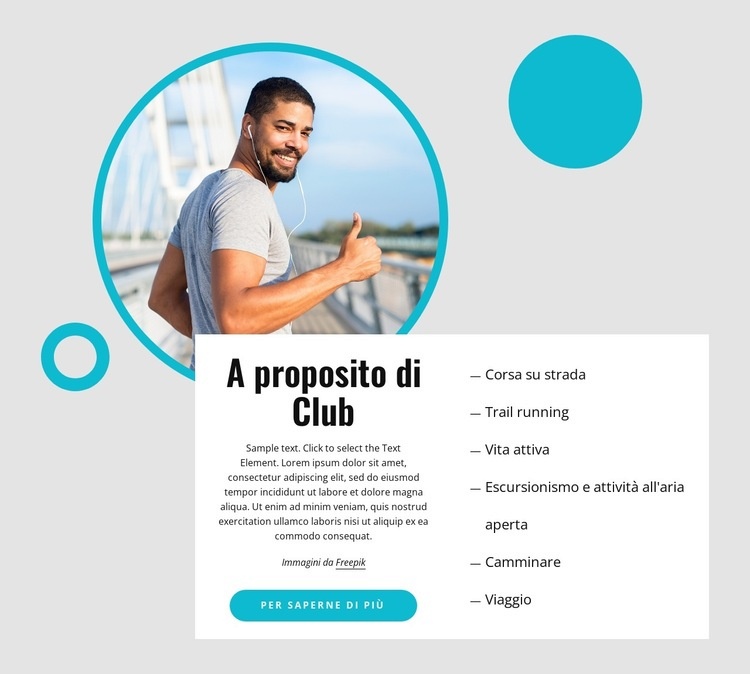 Sul nostro club di corsa Costruttore di siti web HTML