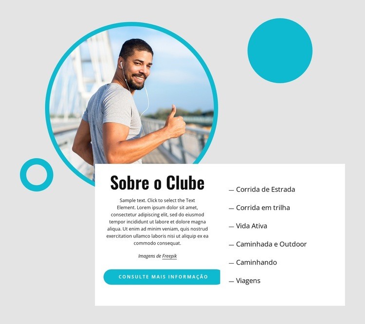 Sobre nosso clube de corrida Design do site