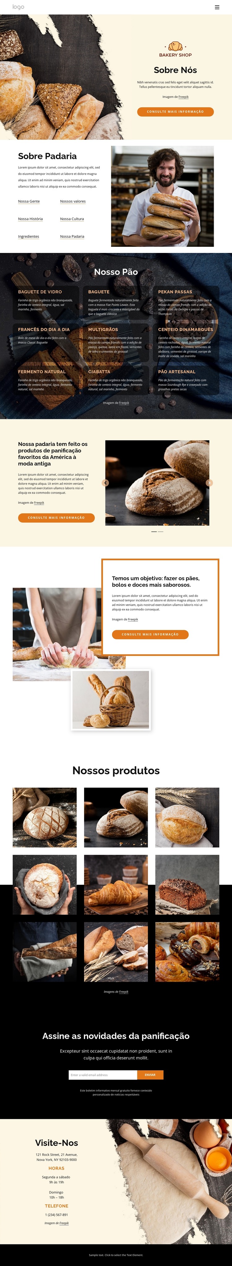 Assamos pão fresco e artesanal Modelo HTML