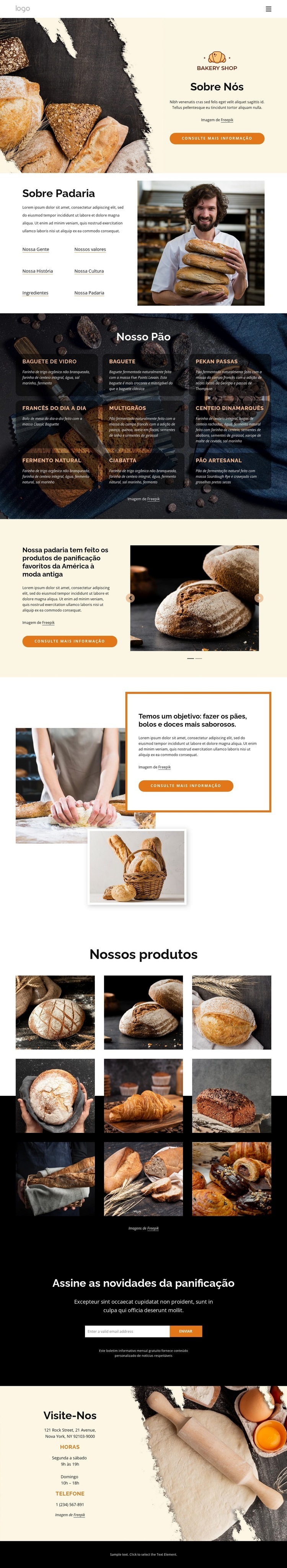 Assamos pão fresco e artesanal Modelo HTML5