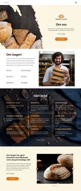 Redo Att Använda Webbplatsdesign För Vi Bakar Färskt, Handgjort Bröd